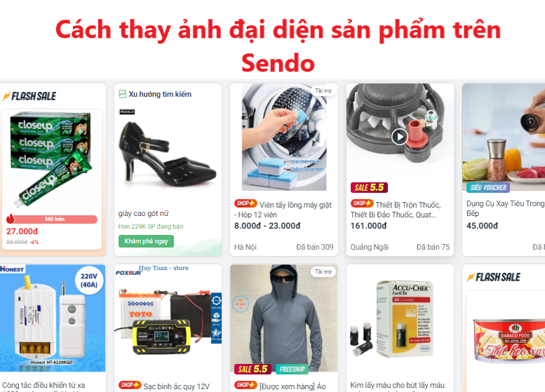Hướng dẫn nhà bán thay đổi ảnh đại diện sản phẩm trên Sendo 