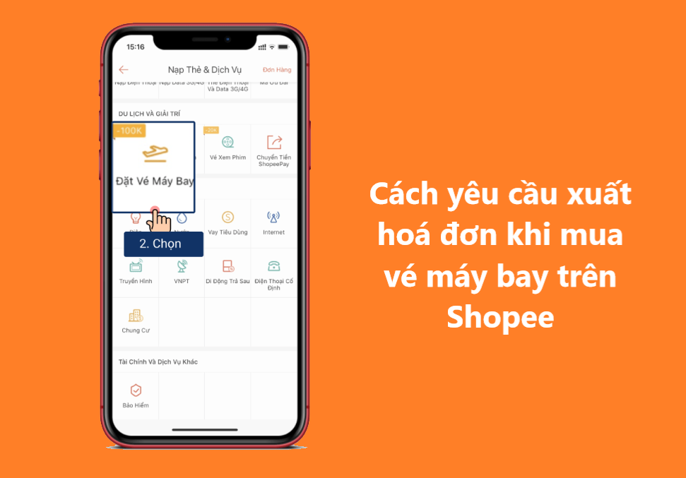 Có thể yêu cầu xuất hoá đơn VAT khi mua vé máy bay trên Shopee không? 