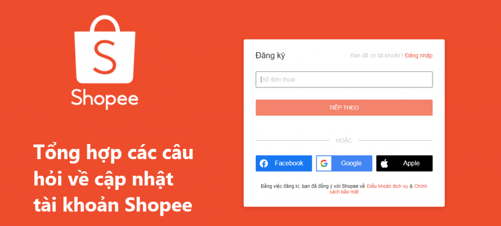 Tổng hợp các câu hỏi có liên quan đến cập nhật tài khoản Shopee 
