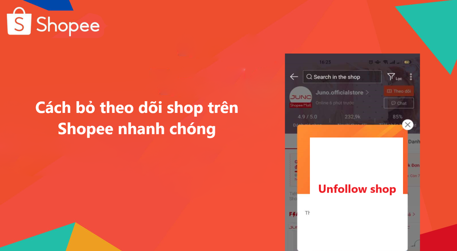 Cách bỏ theo dõi shop trên Shopee nhanh chóng 