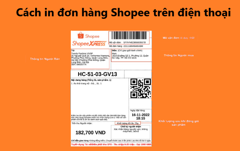 Làm sao in đơn hàng Shopee trên điện thoại 