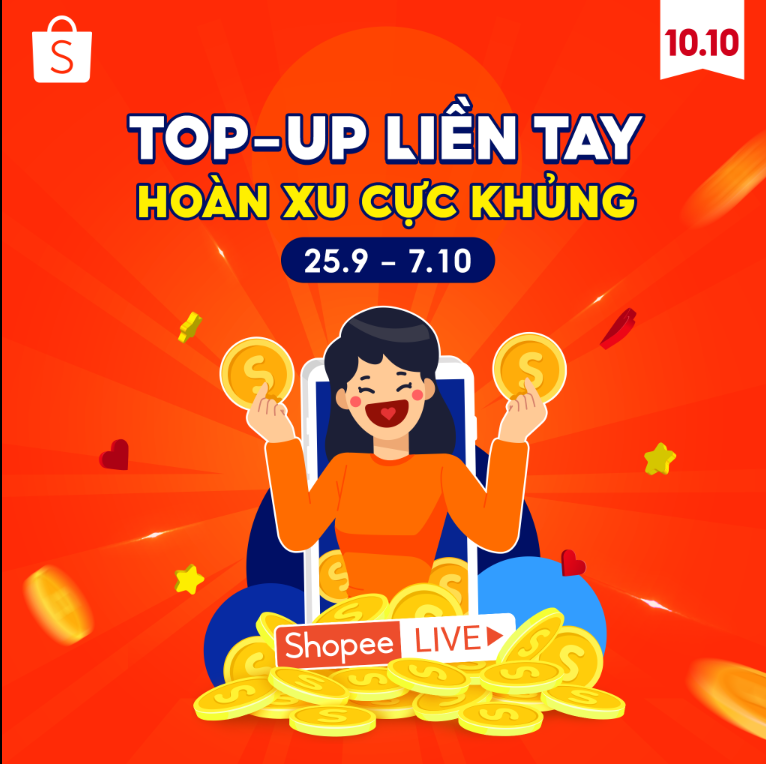 Cách Top-up xu của shop trên Shopee 