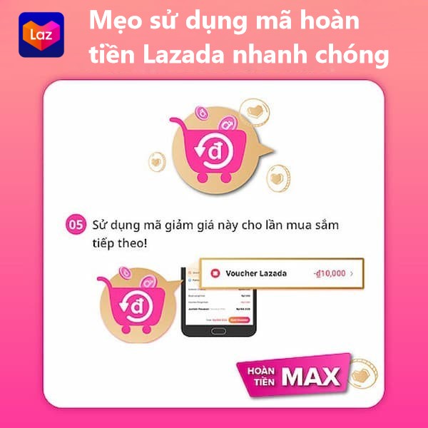 Mẹo sử dụng mã hoàn tiền Lazada nhanh chóng 