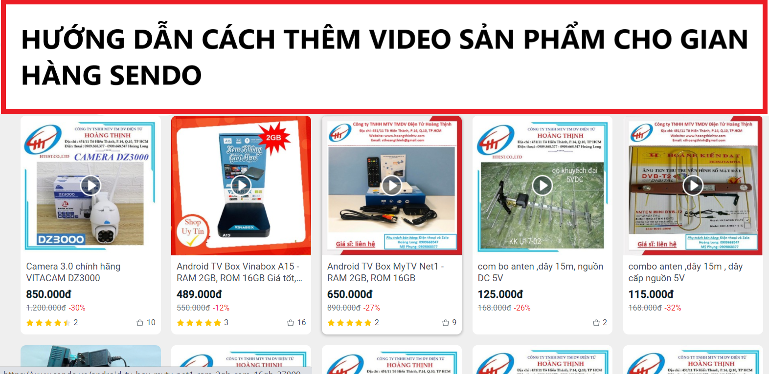Hướng dẫn cách thêm video sản phẩm - bán hàng hiệu quả trên Sendo 