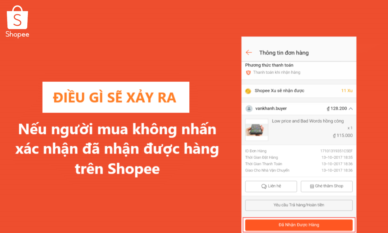Điều gì xảy ra với shop khi người mua không nhấn đã nhận hàng trên Shopee?