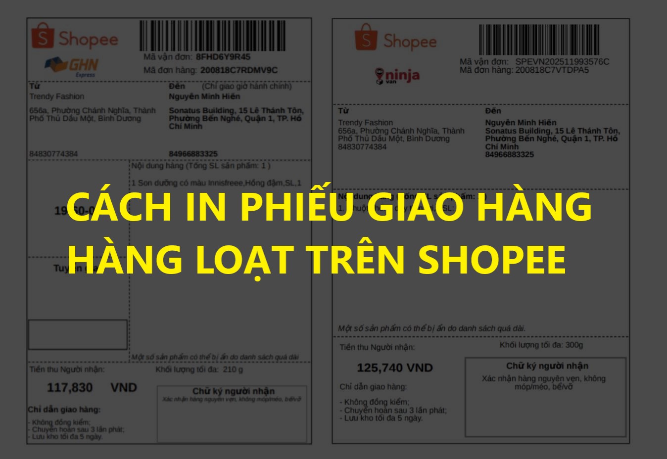 Hướng dẫn người bán in phiếu giao hàng hàng loạt trên Shopee