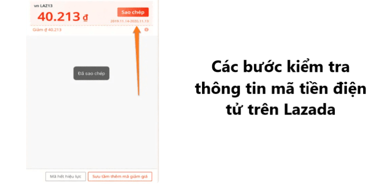 Kiểm tra thông tin mã tiền điện tử Lazada với 2 bước đơn giản 