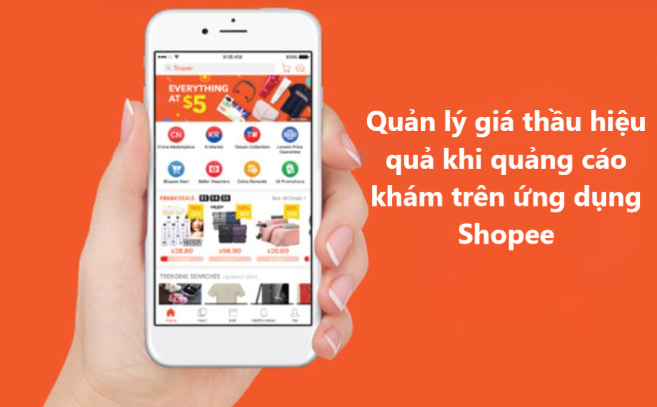 Cách quản lý giá thầu khi chạy quảng cáo khám phá trên ứng dụng Shopee 