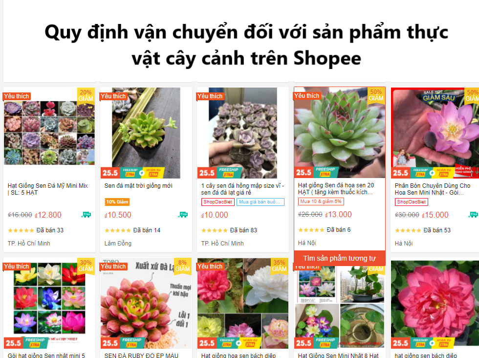 Tìm hiểu quy định vận chuyển đối với các sản phẩm thực vật cây cảnh