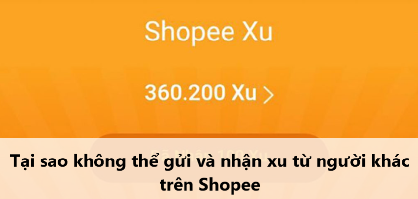 Tại sao không thể gửi và nhận xu từ người khác trên Shopee 