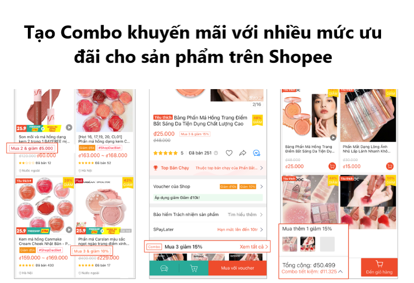 Có thể tạo combo khuyến mãi với nhiều ưu đãi cho sản phẩm trên Shopee không? 