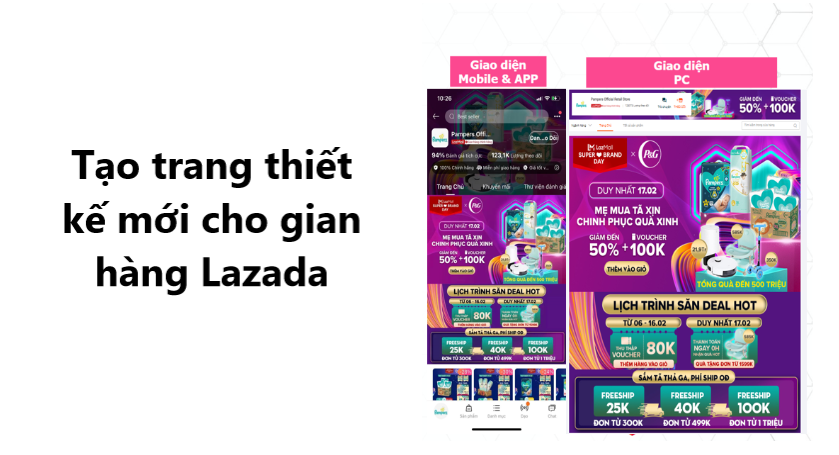 Hướng dẫn tạo trang thiết kế mới cho gian hàng Lazada