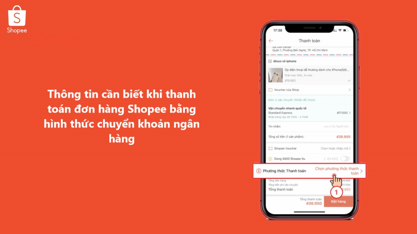 Thông tin cần biết khi thanh toán đơn hàng Shopee bằng hình thức chuyển khoản ngân hàng
