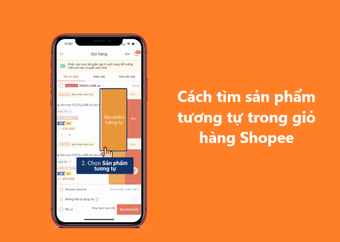 Cách tìm sản phẩm tương tự trong giỏ hàng Shopee 