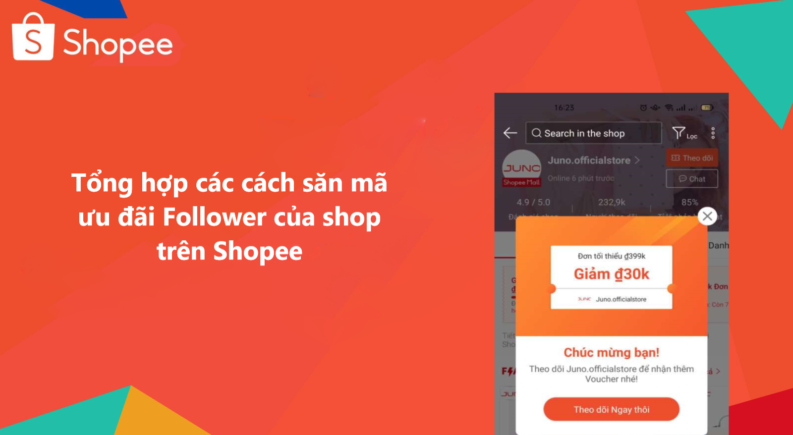 Tổng hợp cách săn mã giảm giá ưu đãi Follower của shop trên Shopee 
