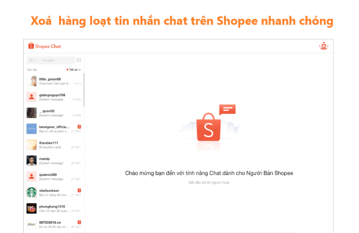 Có thể xoá hàng loạt tin nhắn chat trên Shopee không?  