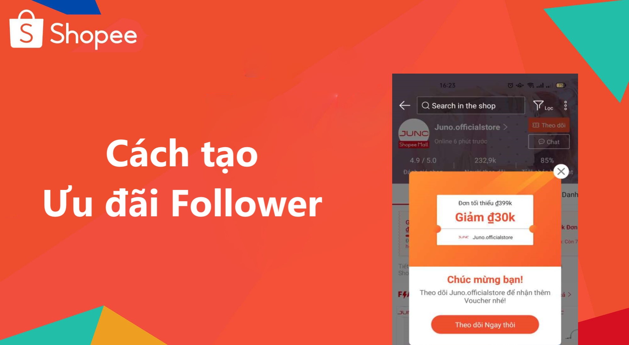 Hướng dẫn cách tạo Ưu đãi Follower tăng doanh thu cho shop trên Shopee